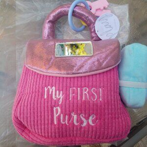 My First Purse Plush Toy W/ Rattle -- Brand New